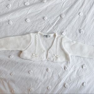 Cropped white cardigan